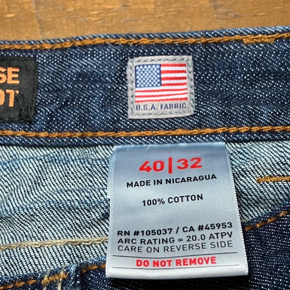 Ariat Mens Size 44x32 Work Boot Low Rise Dark Wash Denim Jeans Size 44x32